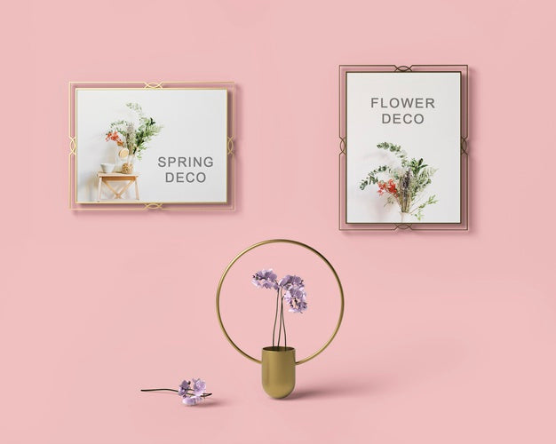 Free Spring Decooration Concept Mock-Up Psd