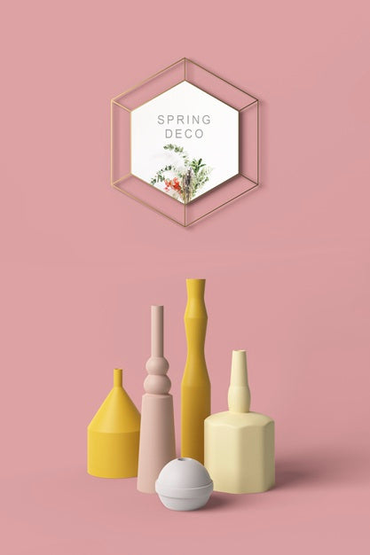 Free Spring Decooration Concept Mock-Up Psd