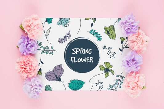 Free Spring Flower Card Mockup Psd