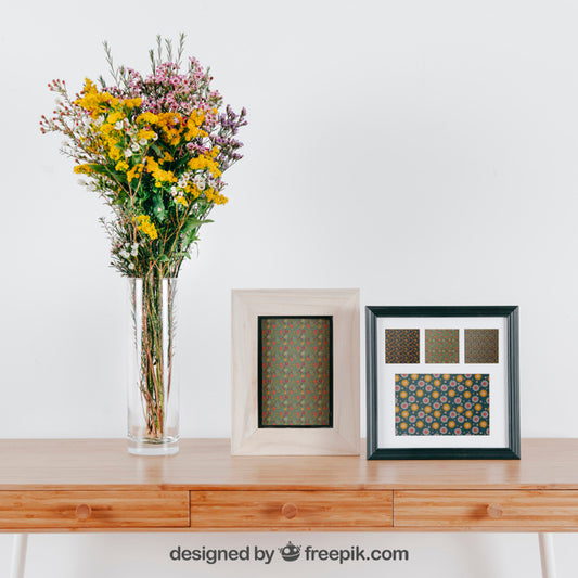 Free Spring Mockup With Two Frames Psd