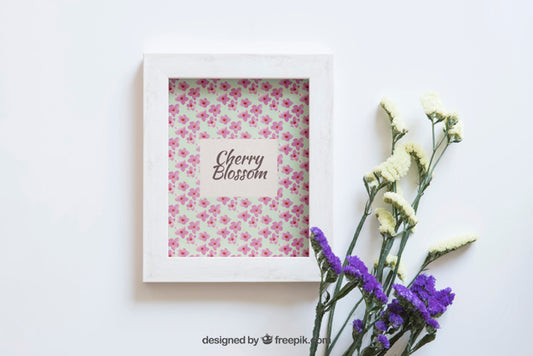 Free Spring Mockup With White Frame Psd