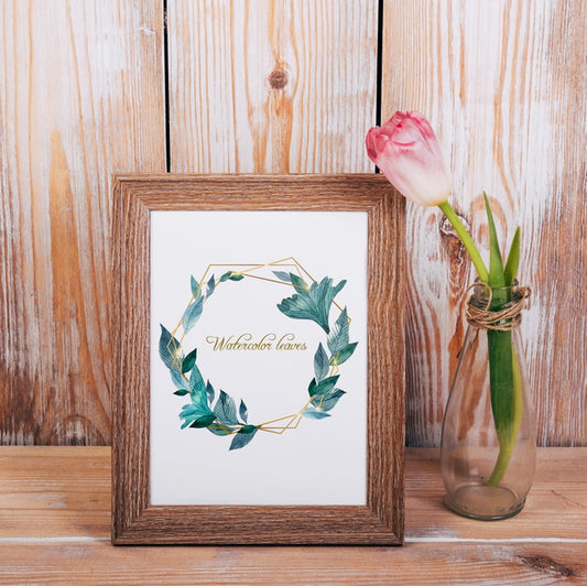 Free Spring Mockup With Wooden Frame Psd