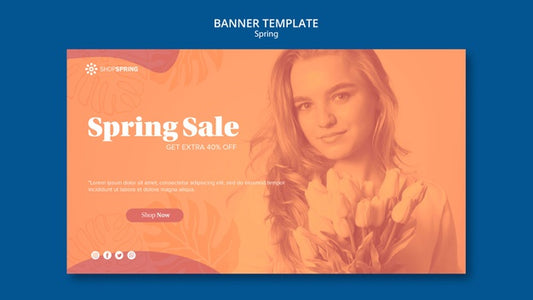 Free Spring Sale Discount Banner Template Psd