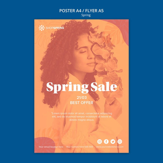 Free Spring Sale Offers Poster Psd