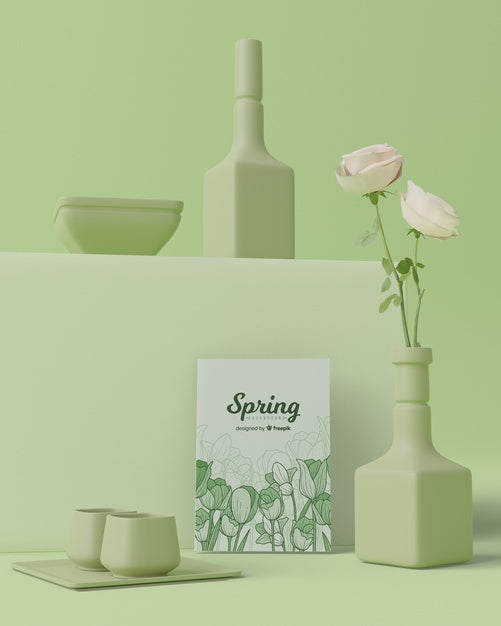Free Spring Time With Decorations In 3D Design Psd