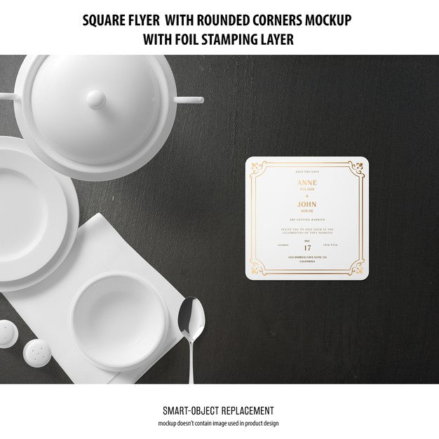 Free Sqaure Flyer Mockup Psd