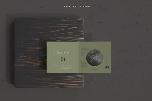 Free Square Bi Fold Brochure Mockup Psd