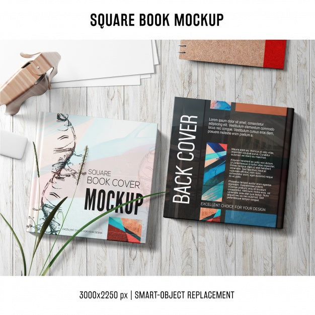 Free Square Book Mockup Psd