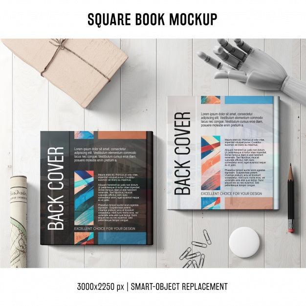 Free Square Book Mockup Psd