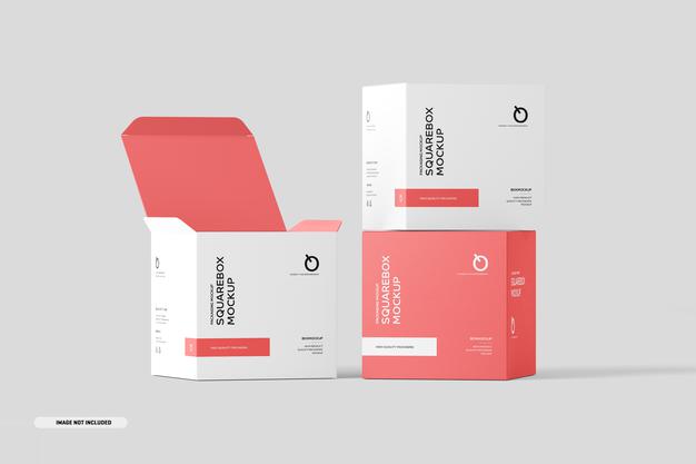 Free Square Box Mockup Psd