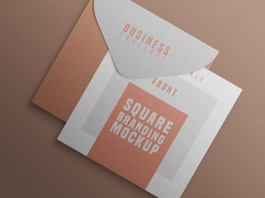 Free Square Branding Mockup With Business Card And Envelop Psd