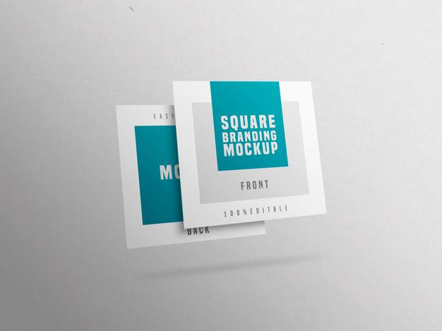 Free Square Business Card Mockup Psd