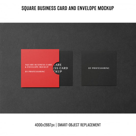 Free Square Business Card Mockup Psd