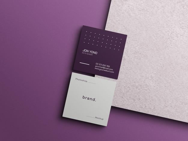 Free Square Business Card Mockup Psd