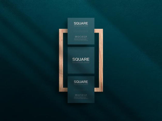 Free Square Business Card Mockup With Letterpress Effect Psd