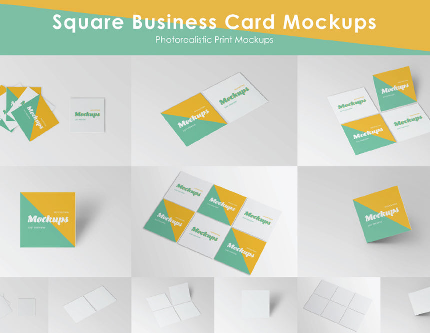 Free Square Business Card Mockup – CreativeBooster
