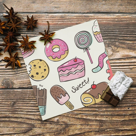 Free Square Card With Sweets Concept Psd