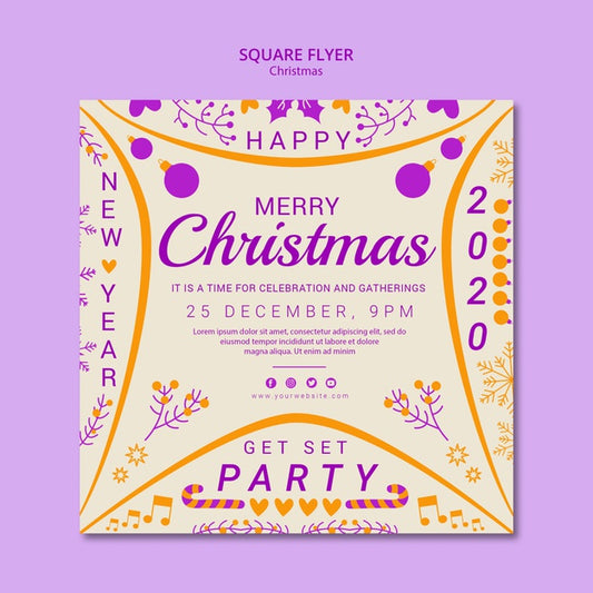 Free Square Flyer Christmas Template Psd