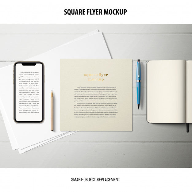 Free Square Flyer Mockup Psd