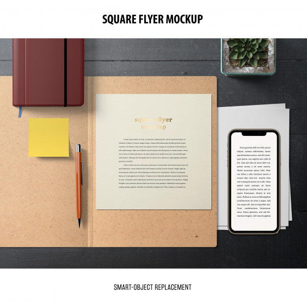 Free Square Flyer Mockup Psd