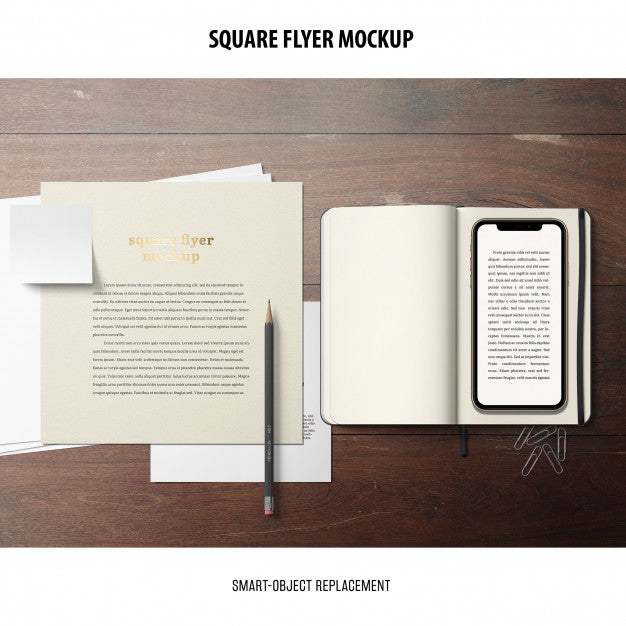 Free Square Flyer Mockup Psd