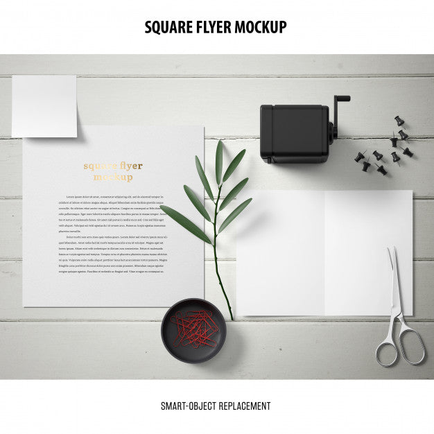 Free Square Flyer Mockup Psd