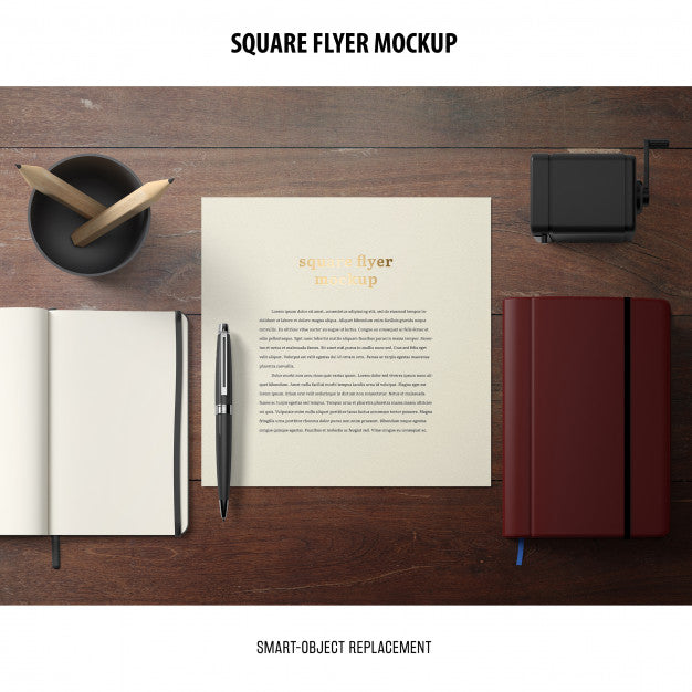 Free Square Flyer Mockup Psd