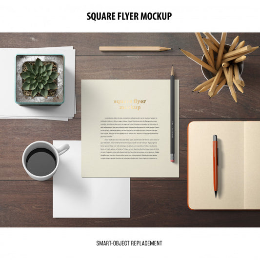 Free Square Flyer Mockup Psd