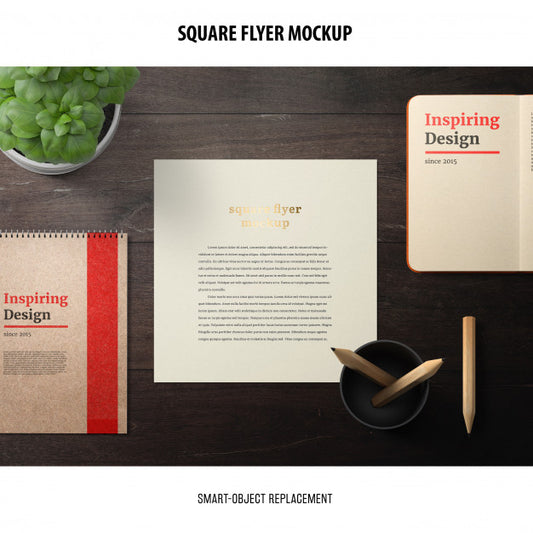 Free Square Flyer Mockup Psd