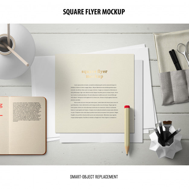 Free Square Flyer Mockup Psd