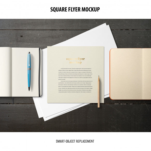 Free Square Flyer Mockup Psd