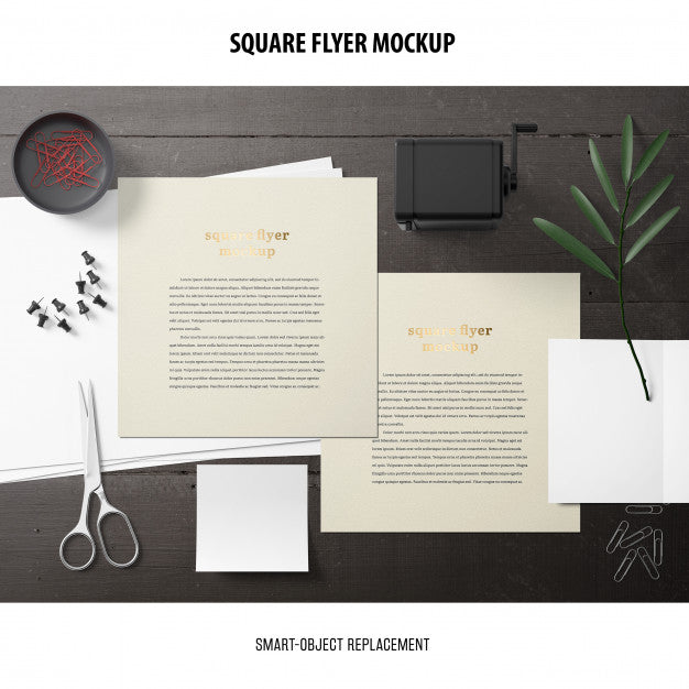 Free Square Flyer Mockup Psd