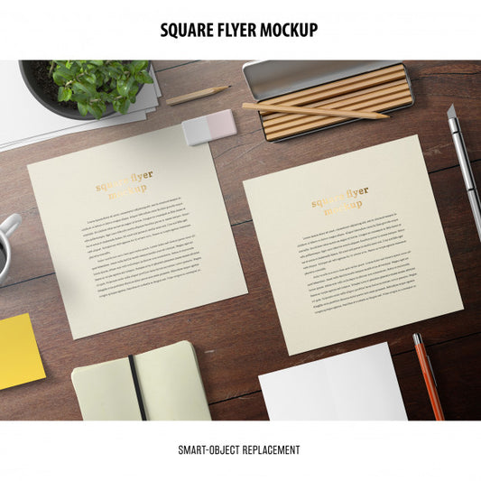 Free Square Flyer Mockup Psd