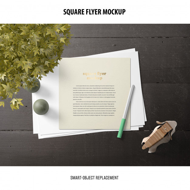 Free Square Flyer Mockup Psd