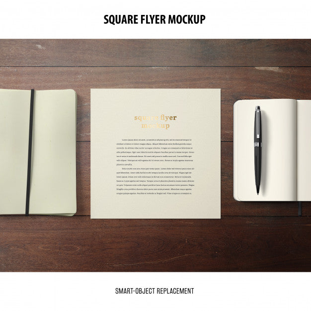 Free Square Flyer Mockup Psd