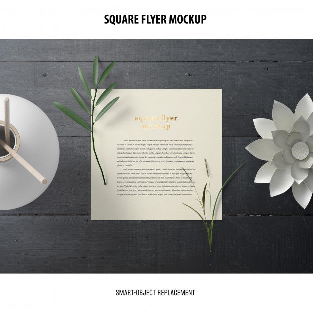 Free Square Flyer Mockup Psd