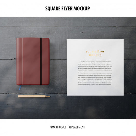 Free Square Flyer Mockup Psd