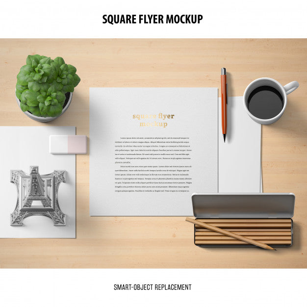 Free Square Flyer Mockup Psd