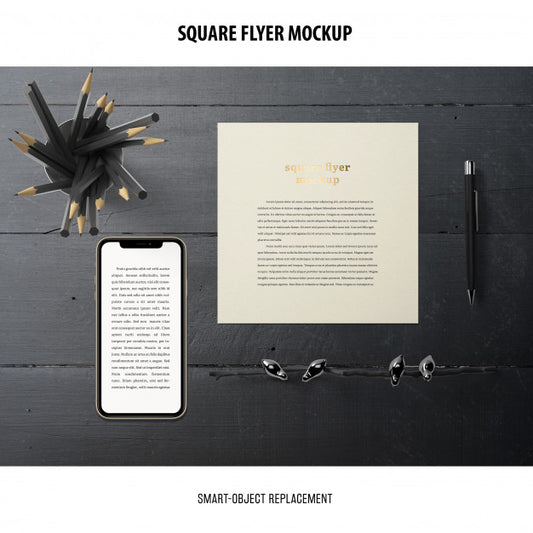 Free Square Flyer Mockup Psd