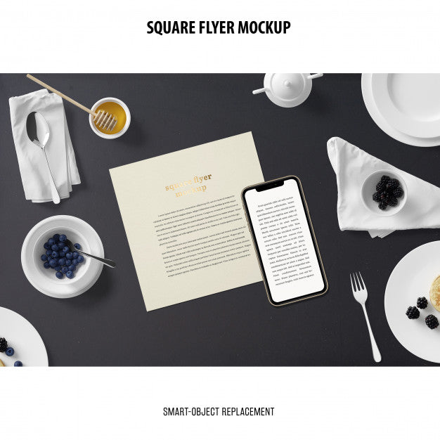 Free Square Flyer Mockup Psd