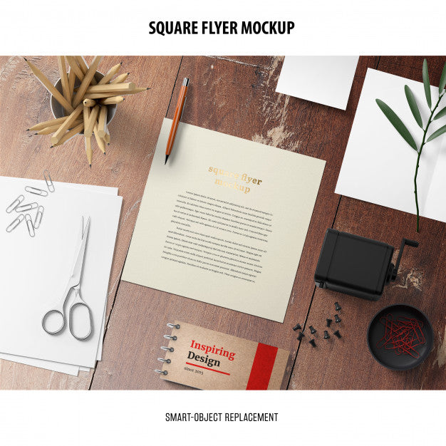 Free Square Flyer Mockup Psd