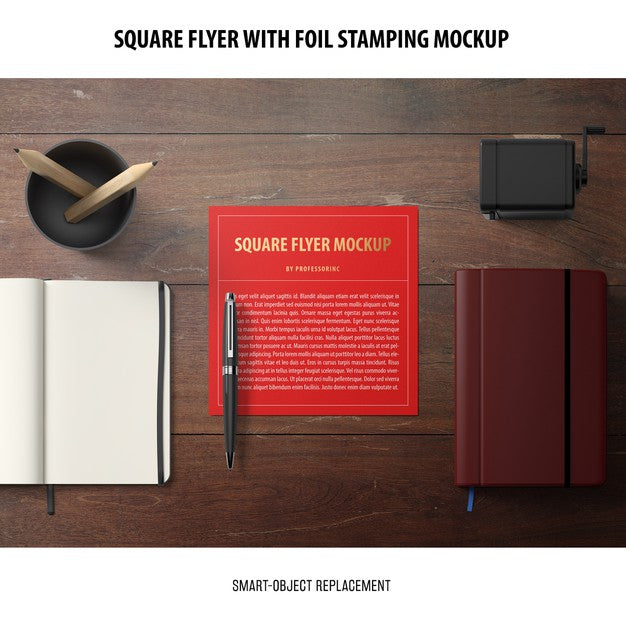 Free Square Flyer Mockup Psd