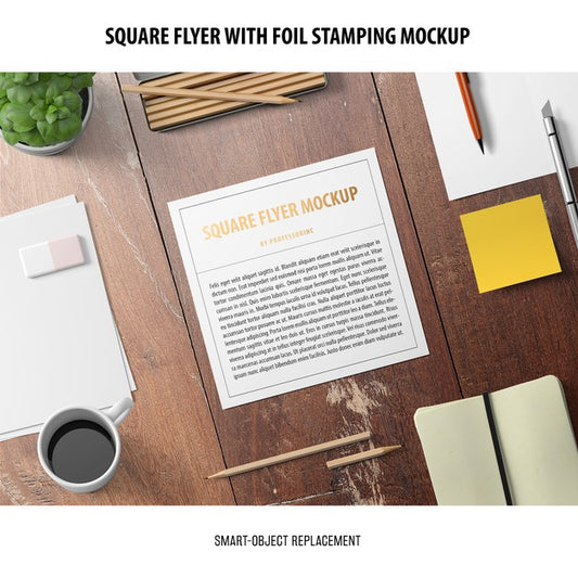 Free Square Flyer Mockup Psd