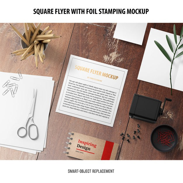 Free Square Flyer Mockup Psd