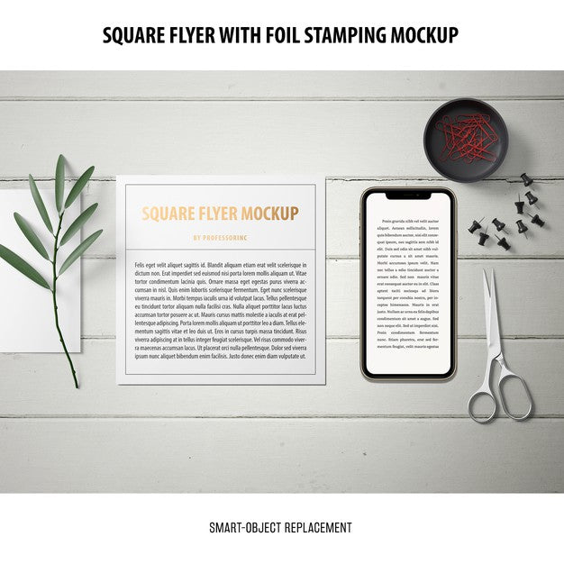 Free Square Flyer Mockup Psd