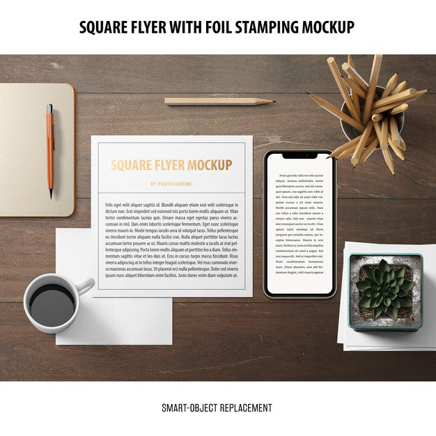 Free Square Flyer Mockup Psd