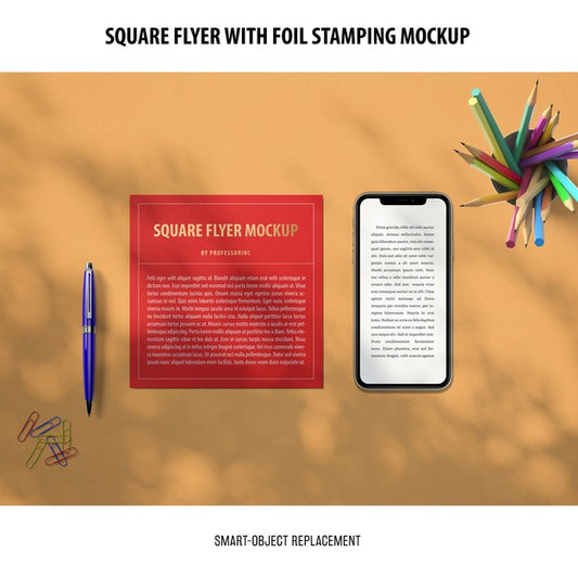 Free Square Flyer Mockup Psd