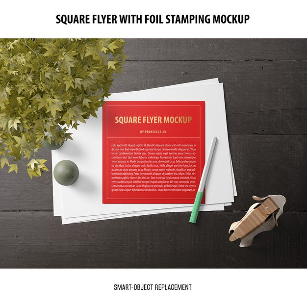 Free Square Flyer Mockup Psd