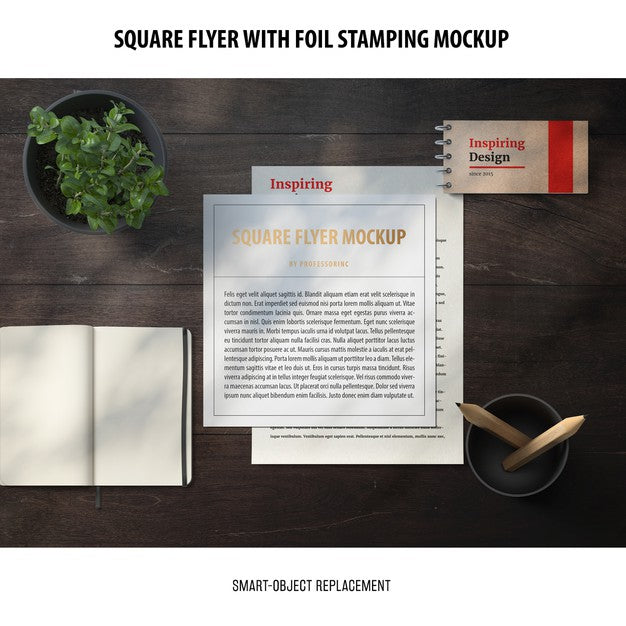 Free Square Flyer Mockup Psd