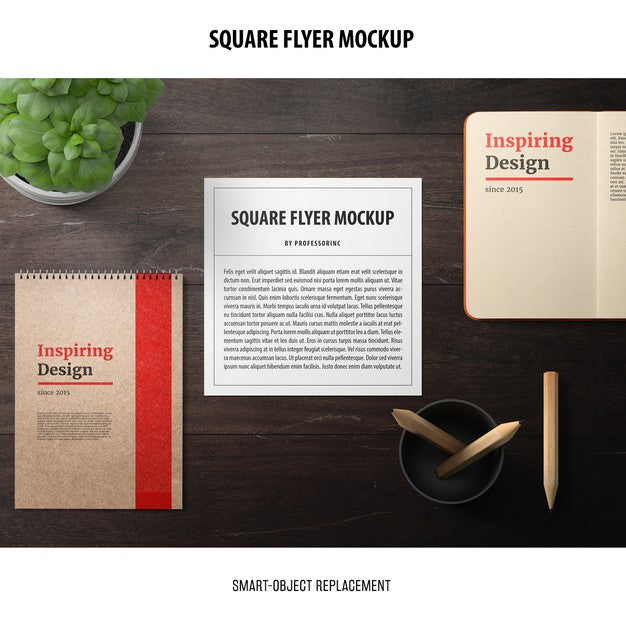 Free Square Flyer Mockup Psd